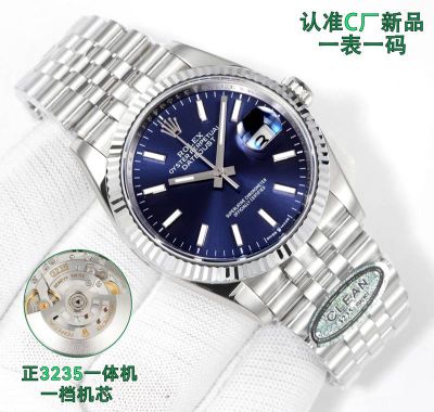 ROLEX Datejust replica with blue dial 3235 Movement 36MM 904L Steel Luminous Blue Replica Watch